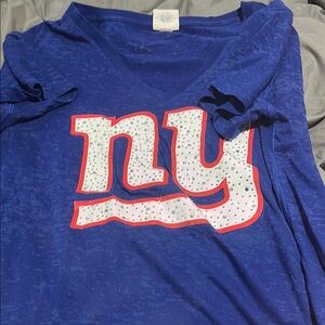 Blue Kids Shirt with White and Red Accents